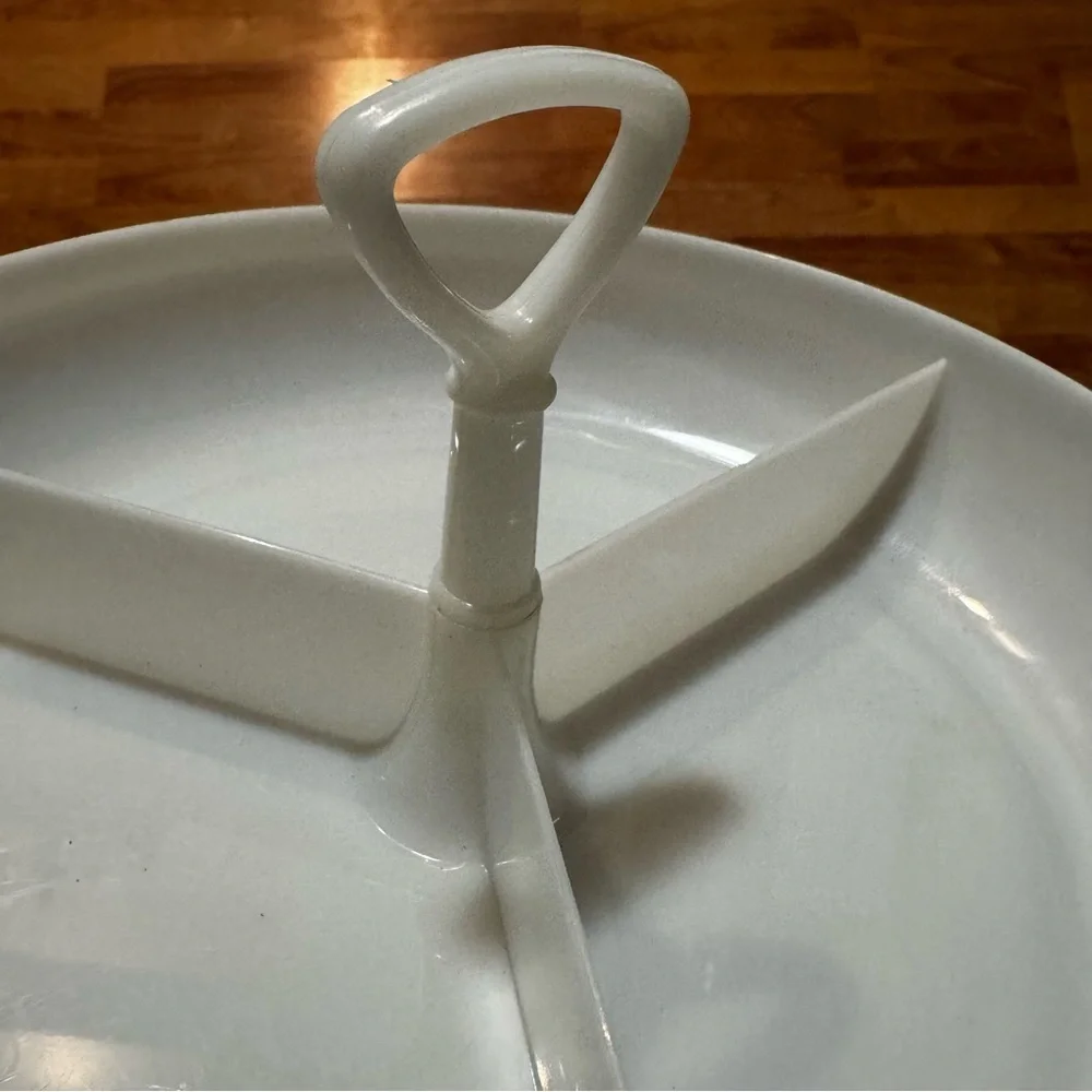 Vintage Tupperware Suzette 3 Section Divided Relish Condiment Tray #608 Complete